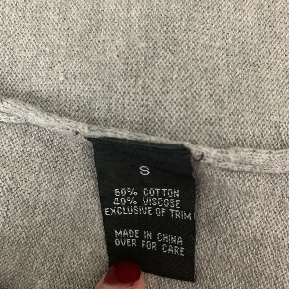 AB Studio Gray Long Sleeve Sweater Pearl Sparkle S - Picture 8 of 9